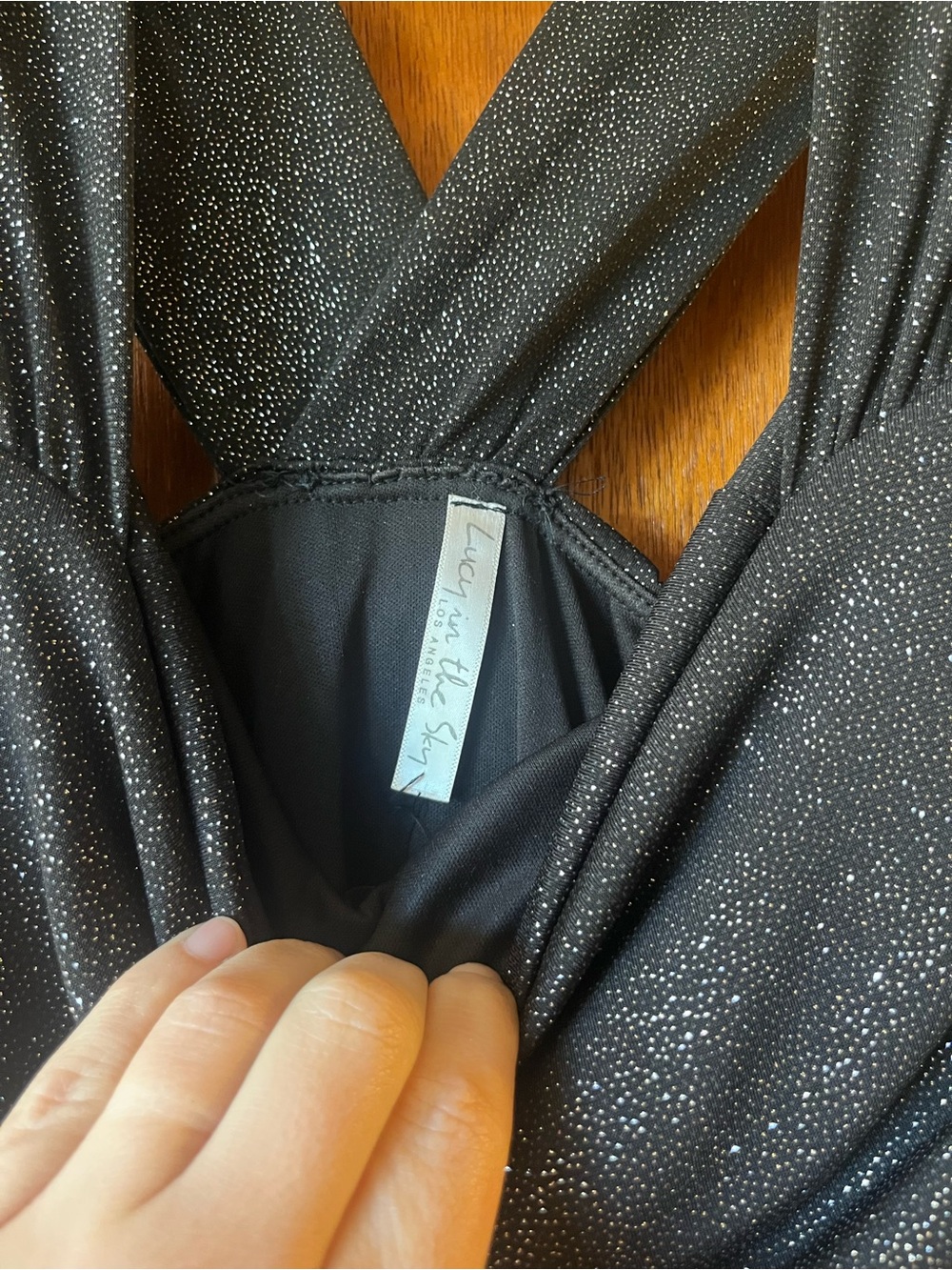 Lucy in the Sky Black Sparkle Maxi Event Dress - Picture 6 of 7